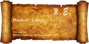 Maskal Edvin névjegykártya